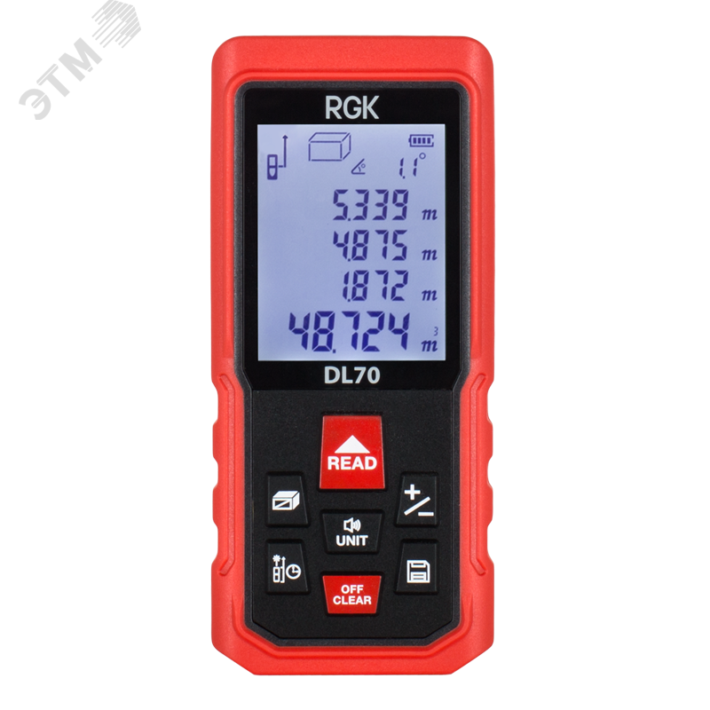 Изображение товара Лазерный дальномер RGK DL70 с угломером и функцией помощника маляра
