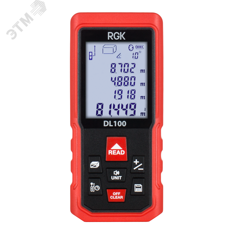 Изображение товара Лазерный дальномер RGK DL100 100 м с угломером и помощником маляра