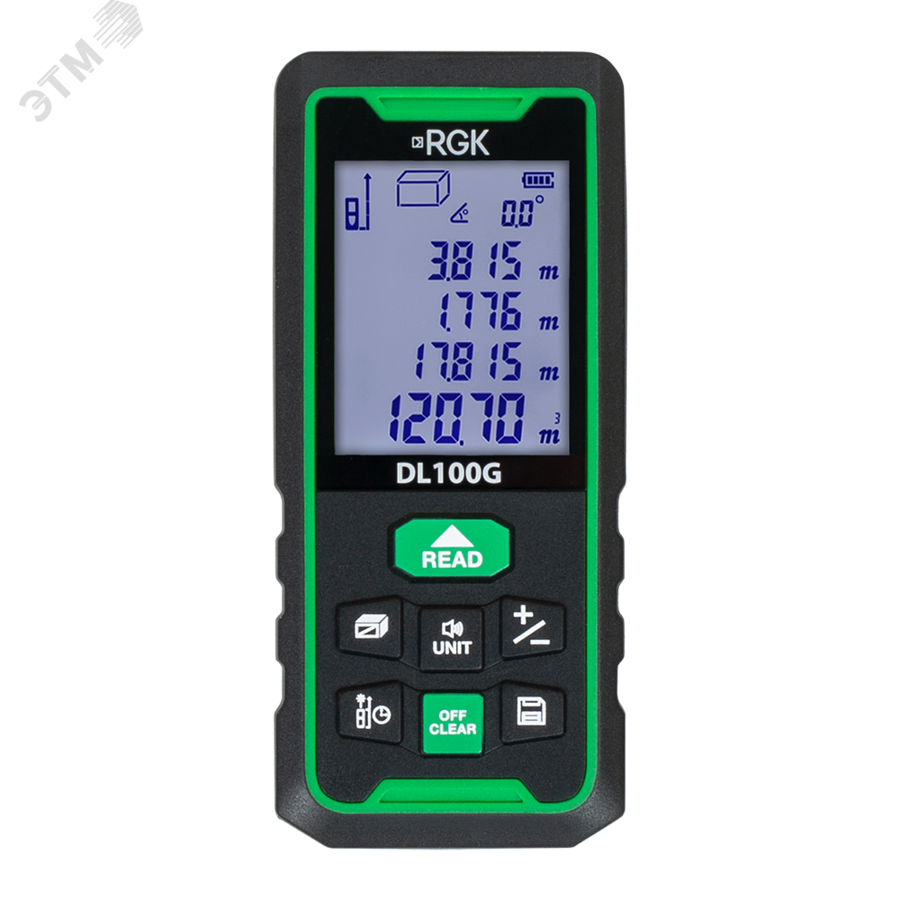 Изображение товара Лазерный дальномер RGK DL100G с поверкой 100м зеленый луч