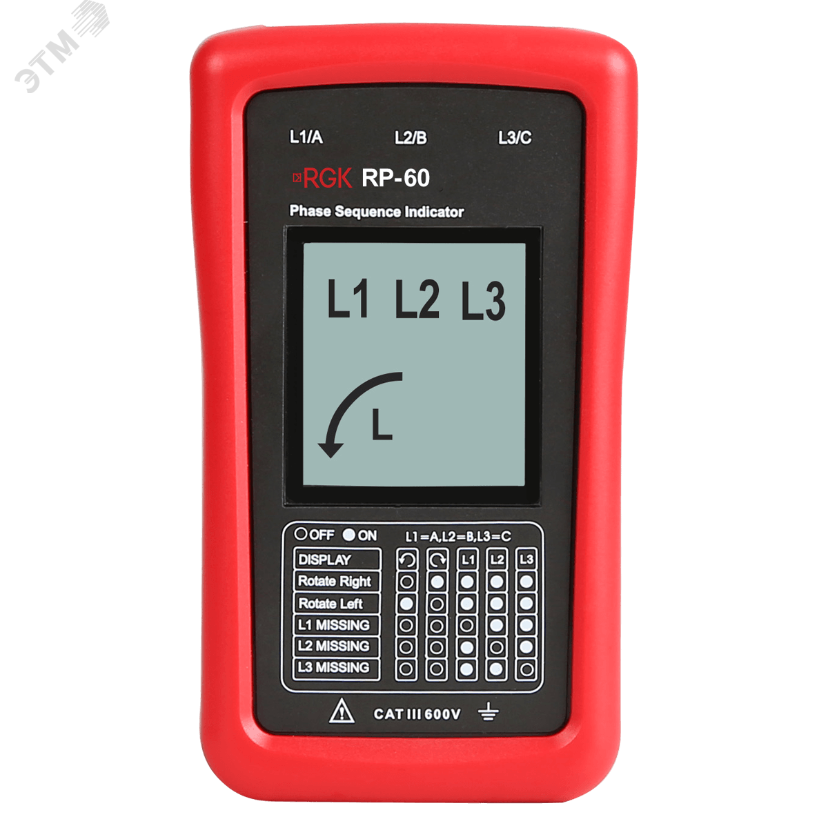 Изображение товара Индикатор чередования фаз RGK RP-60 для трехфазных систем