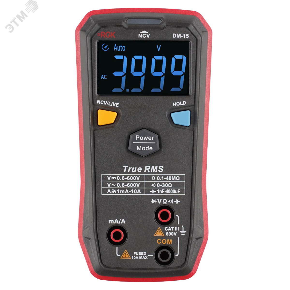 Изображение товара Цифровой мультиметр RGK DM-15 с поверкой и функцией Live