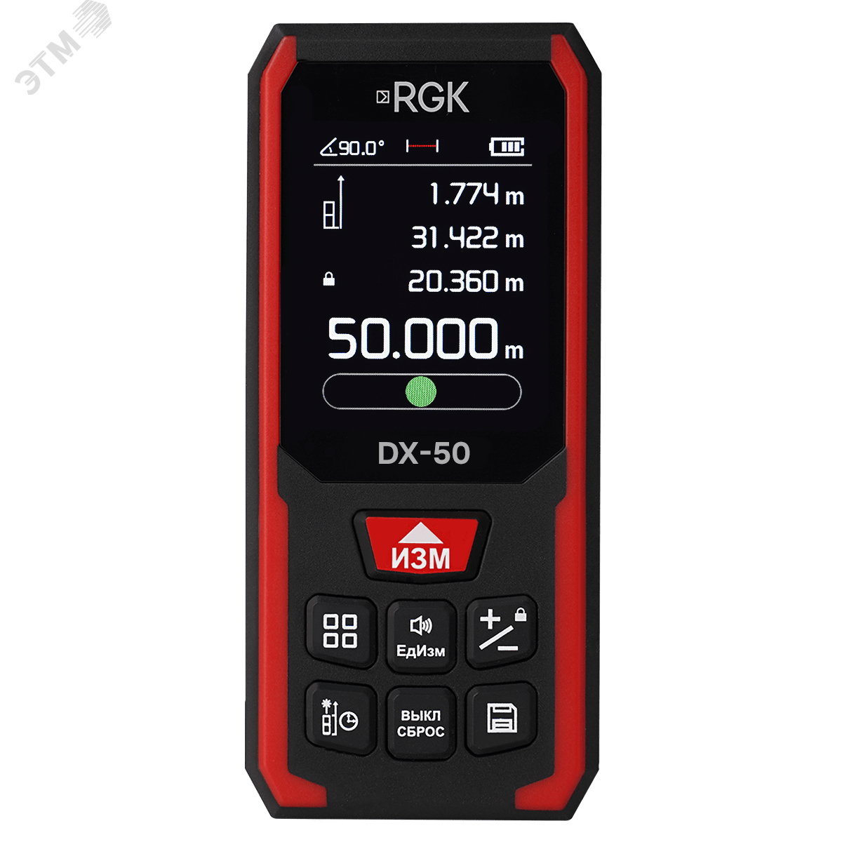 Изображение товара Лазерный дальномер RGK DX-50 для измерения 50 м, уровня и объемов