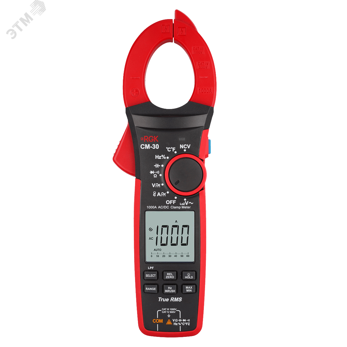 Изображение товара Токоизмерительные клещи RGK CM-30 1000 А, True RMS, гибкий датчик
