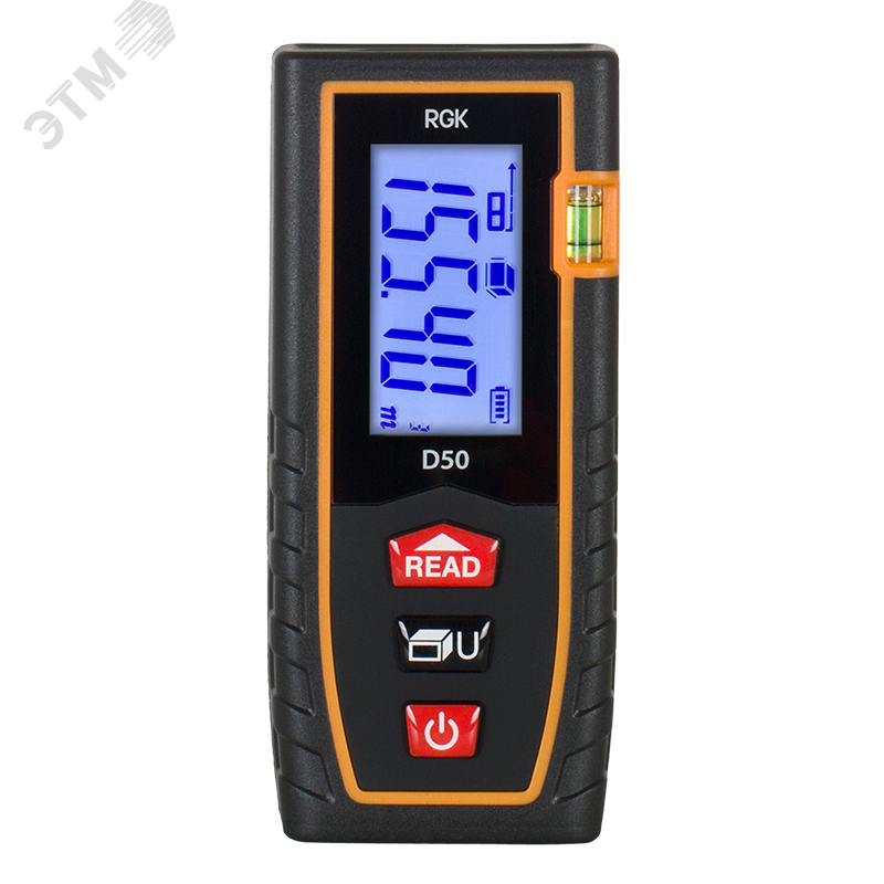 Изображение товара Лазерный дальномер RGK D50 с поверкой до 50 метров точный прибор для профессионалов