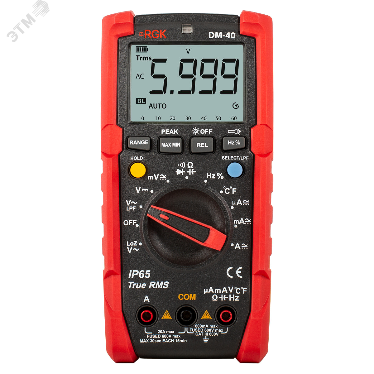Изображение товара Цифровой мультиметр RGK DM-40 профессиональный для электросетей и техники