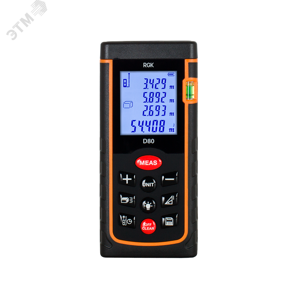 Изображение товара Дальномер лазерный RGK D80 80 метров точность ±3 мм профессиональный