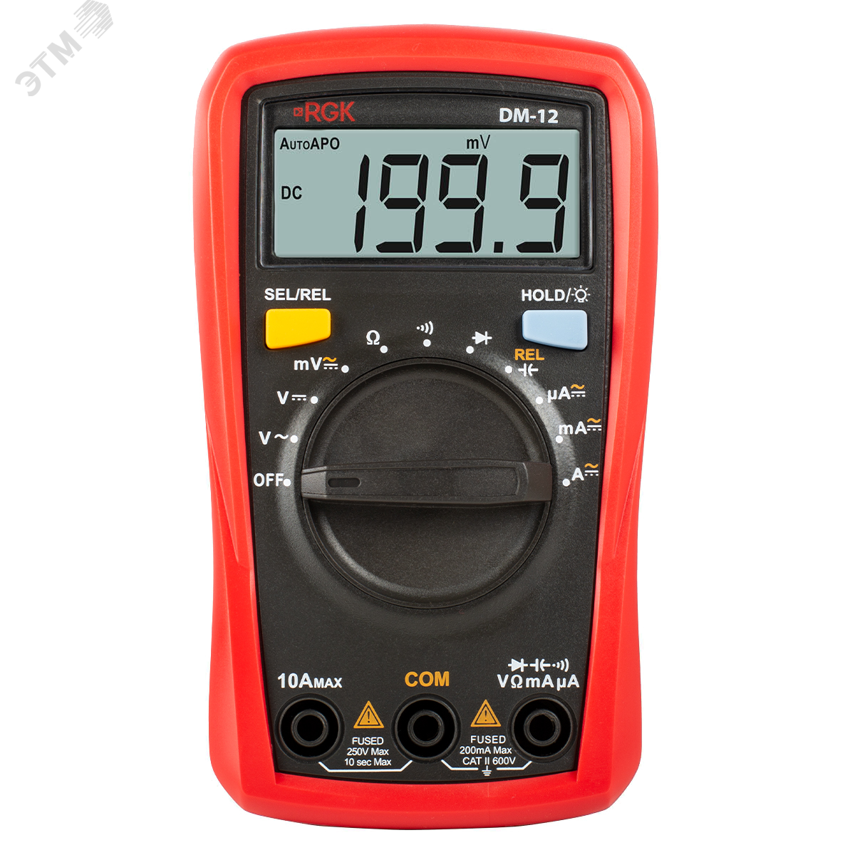 Изображение товара Цифровой мультиметр RGK DM-12 для измерения электроцепей и устройств