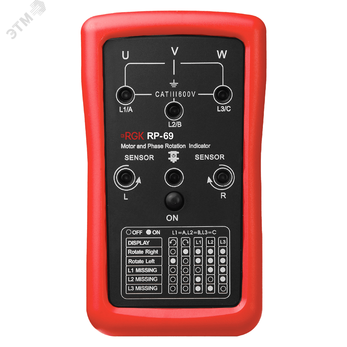 Изображение товара Индикатор чередования фаз RGK RP-69 для трехфазных электросистем