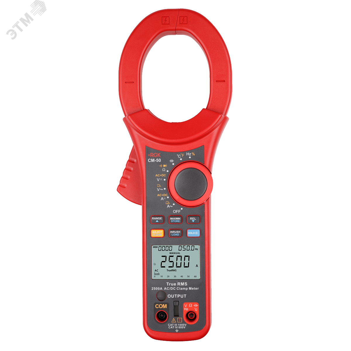 Изображение товара Профессиональные токоизмерительные клещи RGK CM-50 с True RMS и памятью
