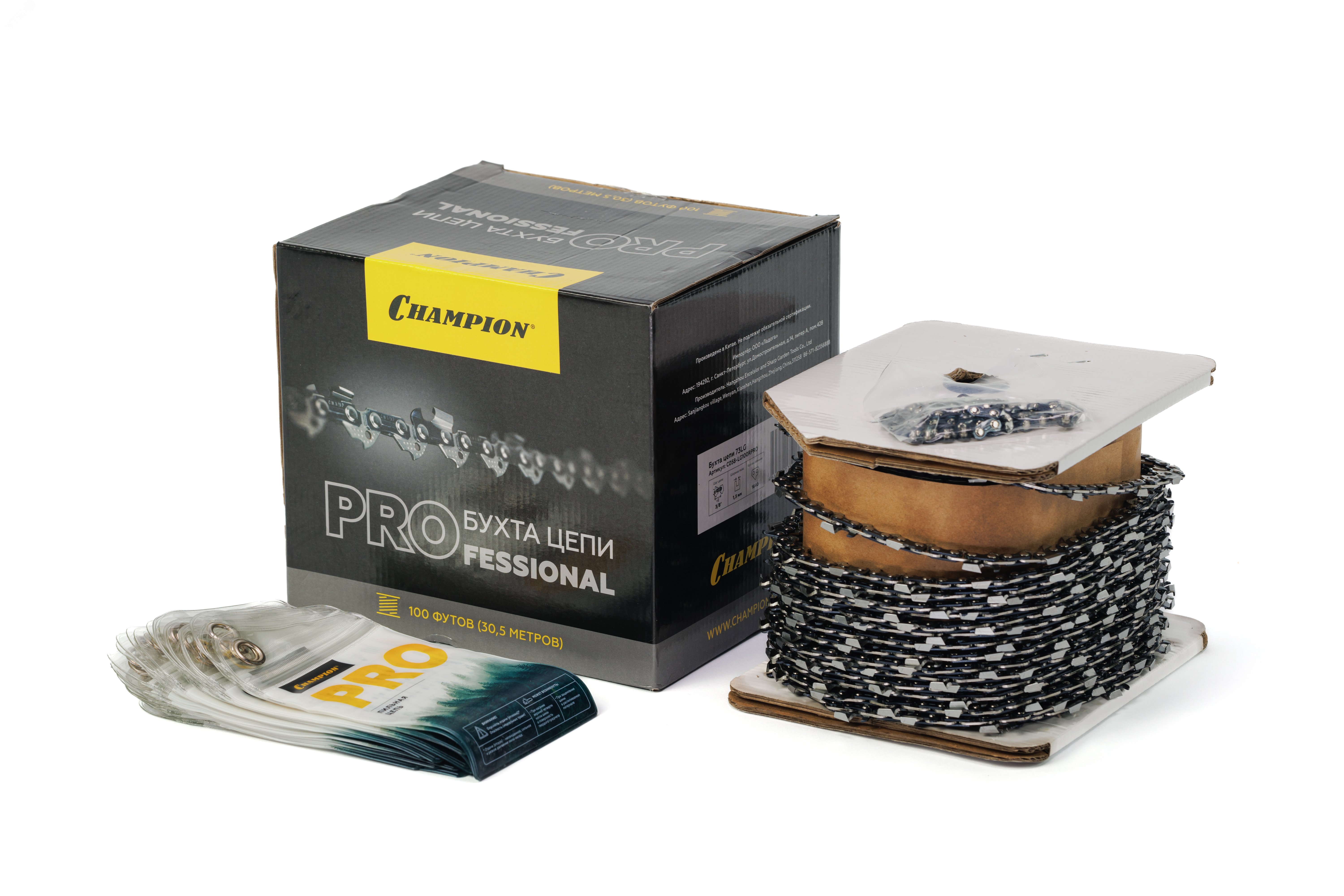 Изображение товара Бухта цепи PRO 3/8"-1,5-1640 звеньев для бензопил champion