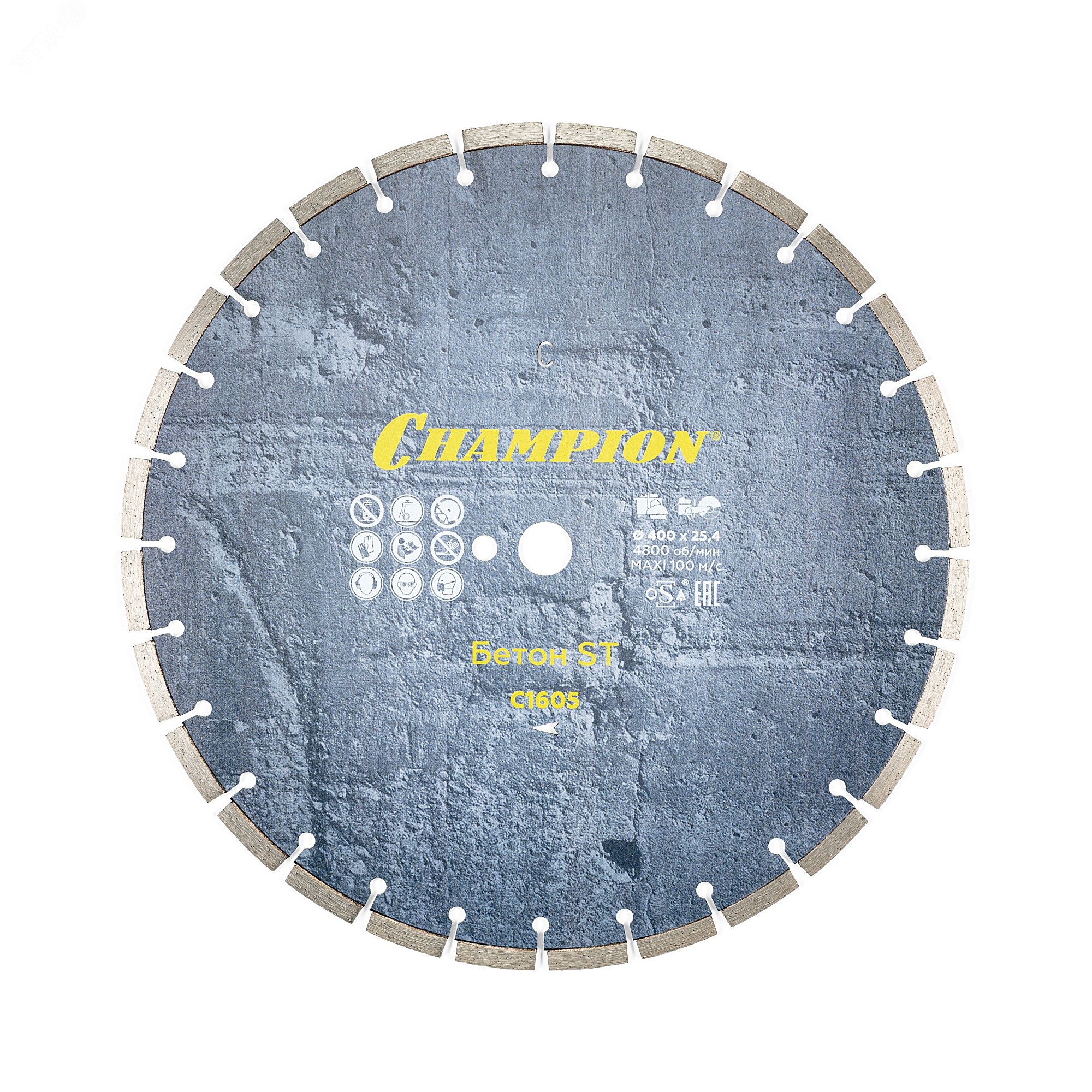 Изображение товара Диск алмазный CHAMPION ST 400/25,4/10 для бетона и железобетона
