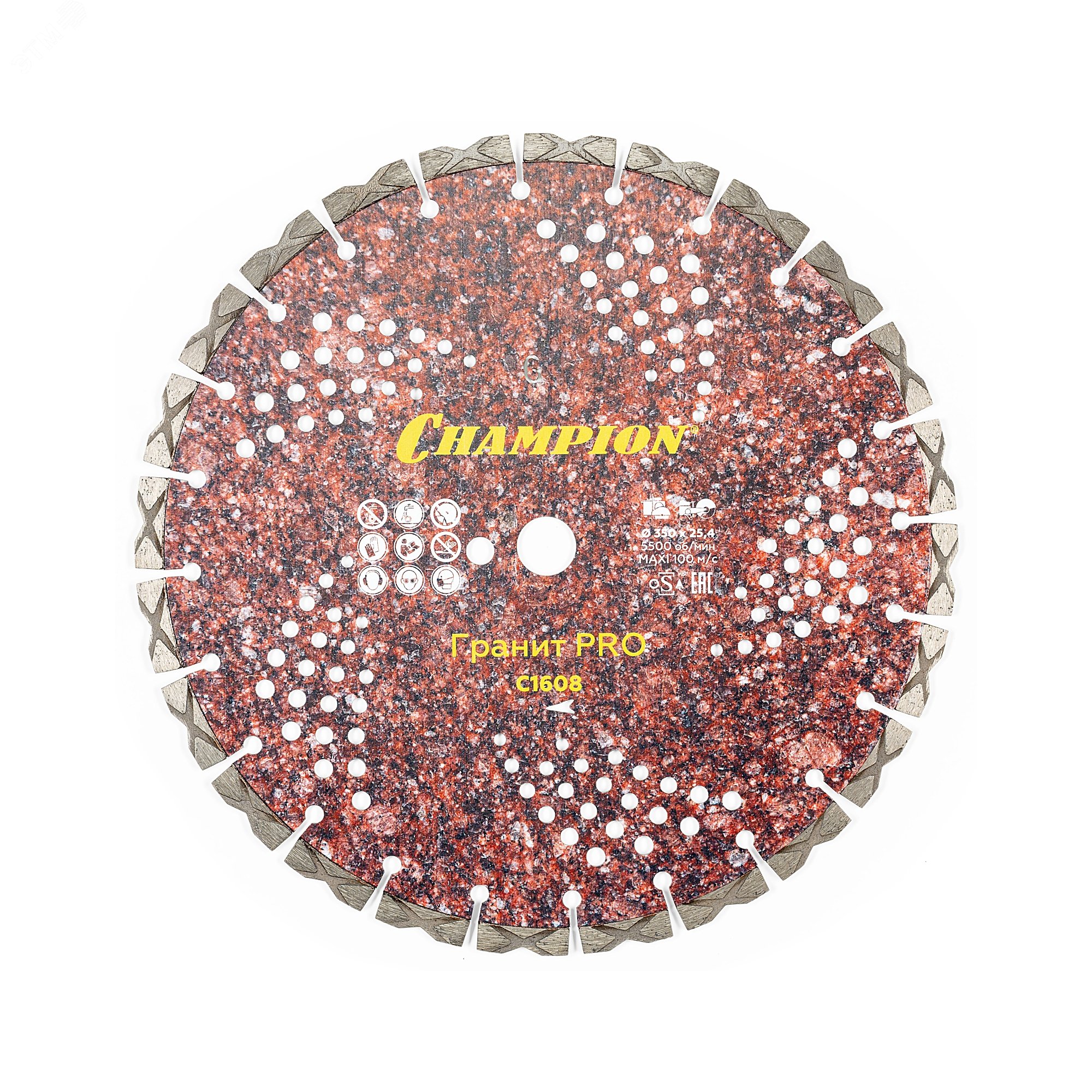 Изображение товара Диск алмазный гранит PRO 350/25,4/10 Laser Granitek для твердых материалов