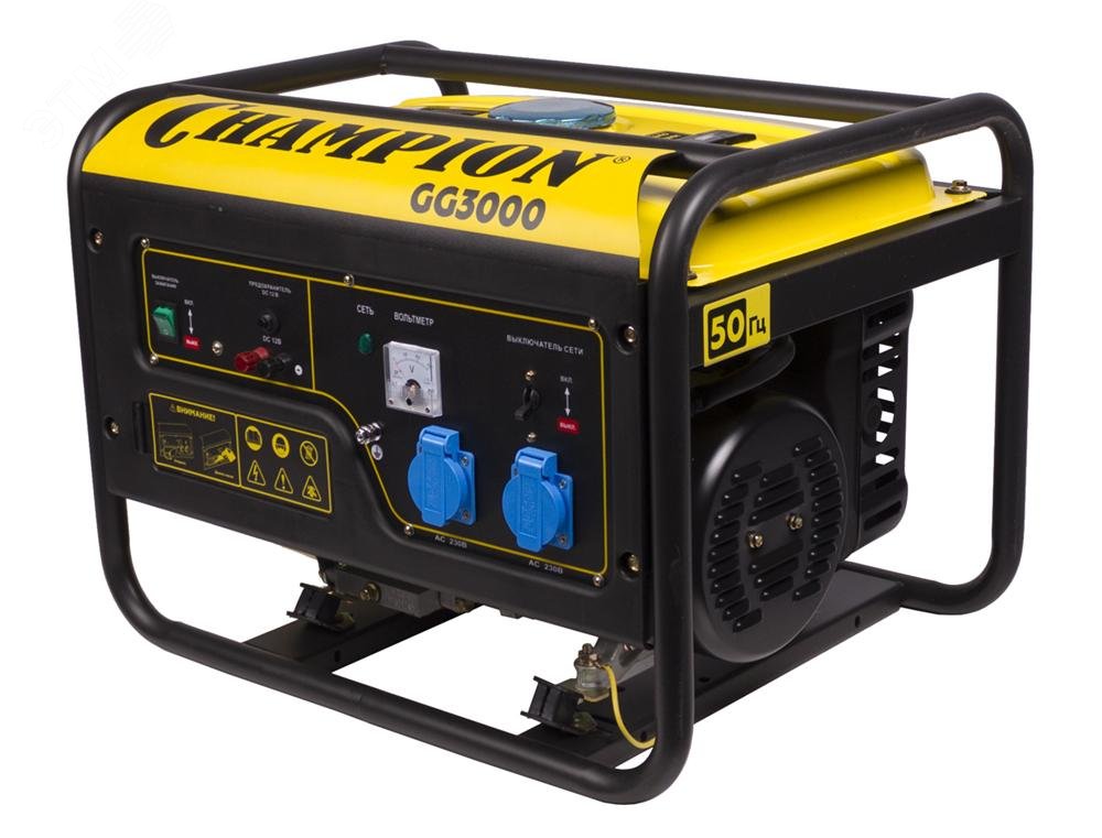 Изображение товара Генератор Champion GG3000 бензиновый 2,3 кВт для дачи и стройки