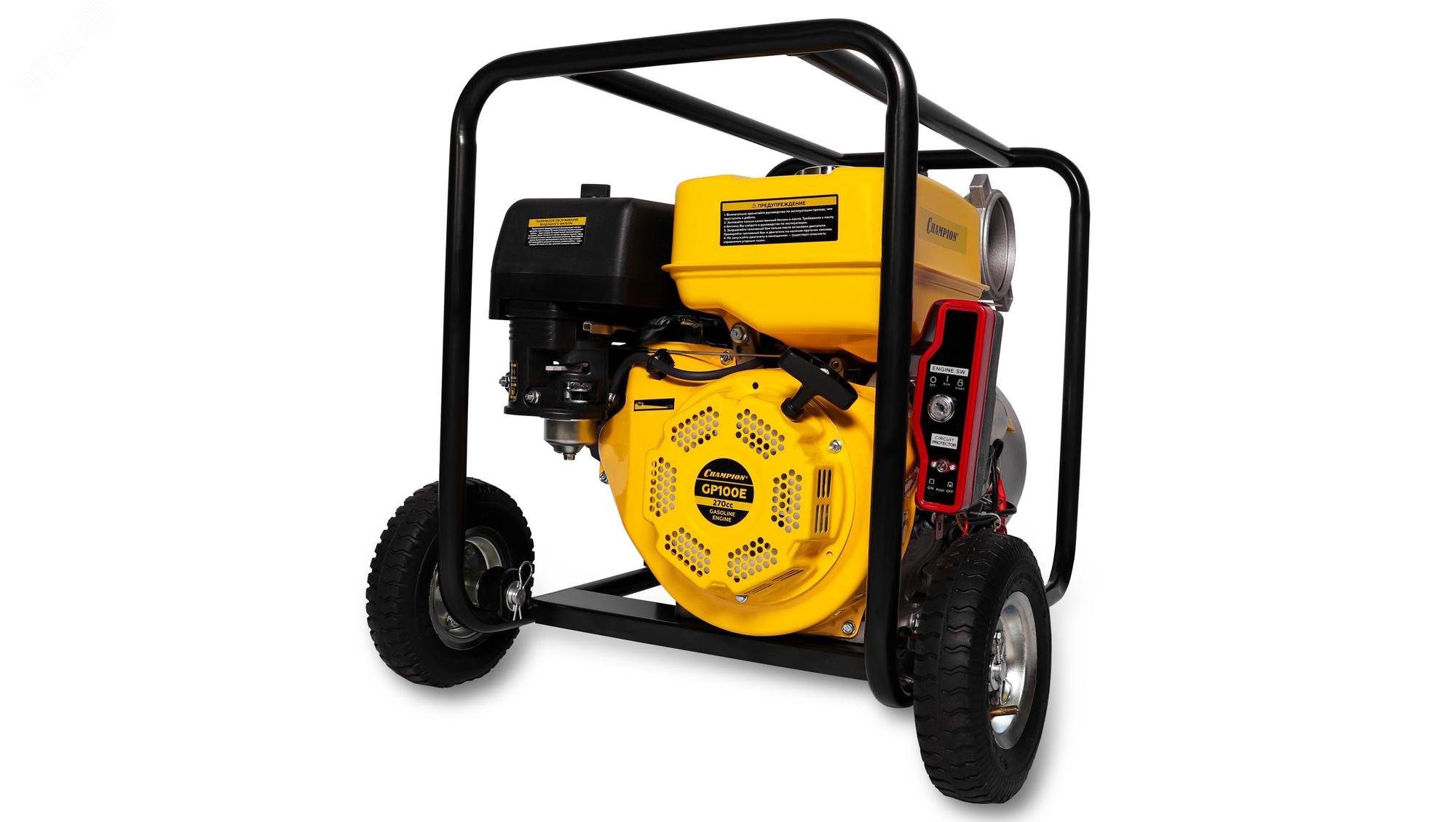Изображение товара Мотопомпа GP100E CHAMPION 1800 л/мин четырехтактный двигатель