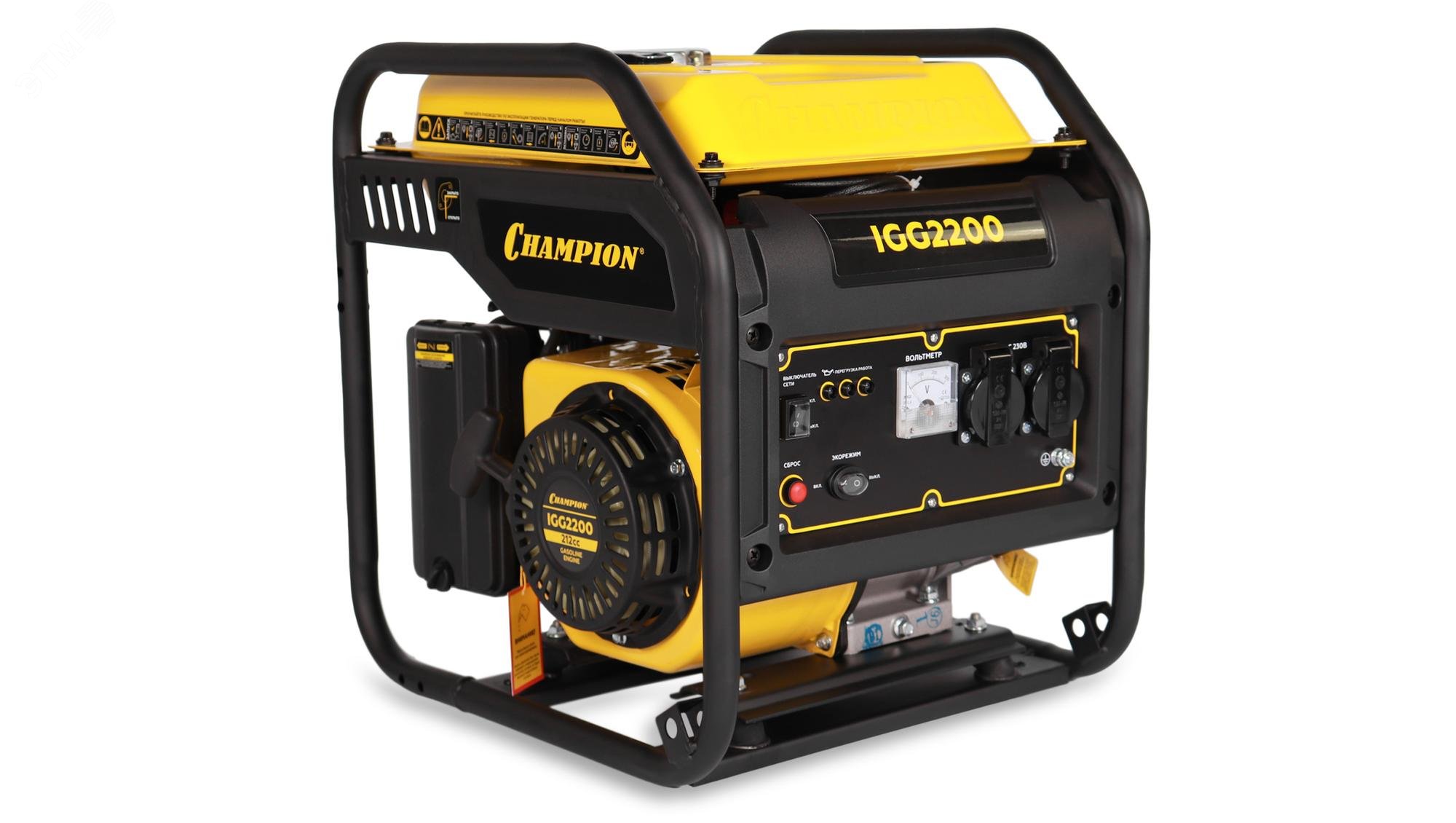 Изображение товара Генератор CHAMPION IGG2200 2/2.1кВт 7лс 7л бензиновый с ручным стартером