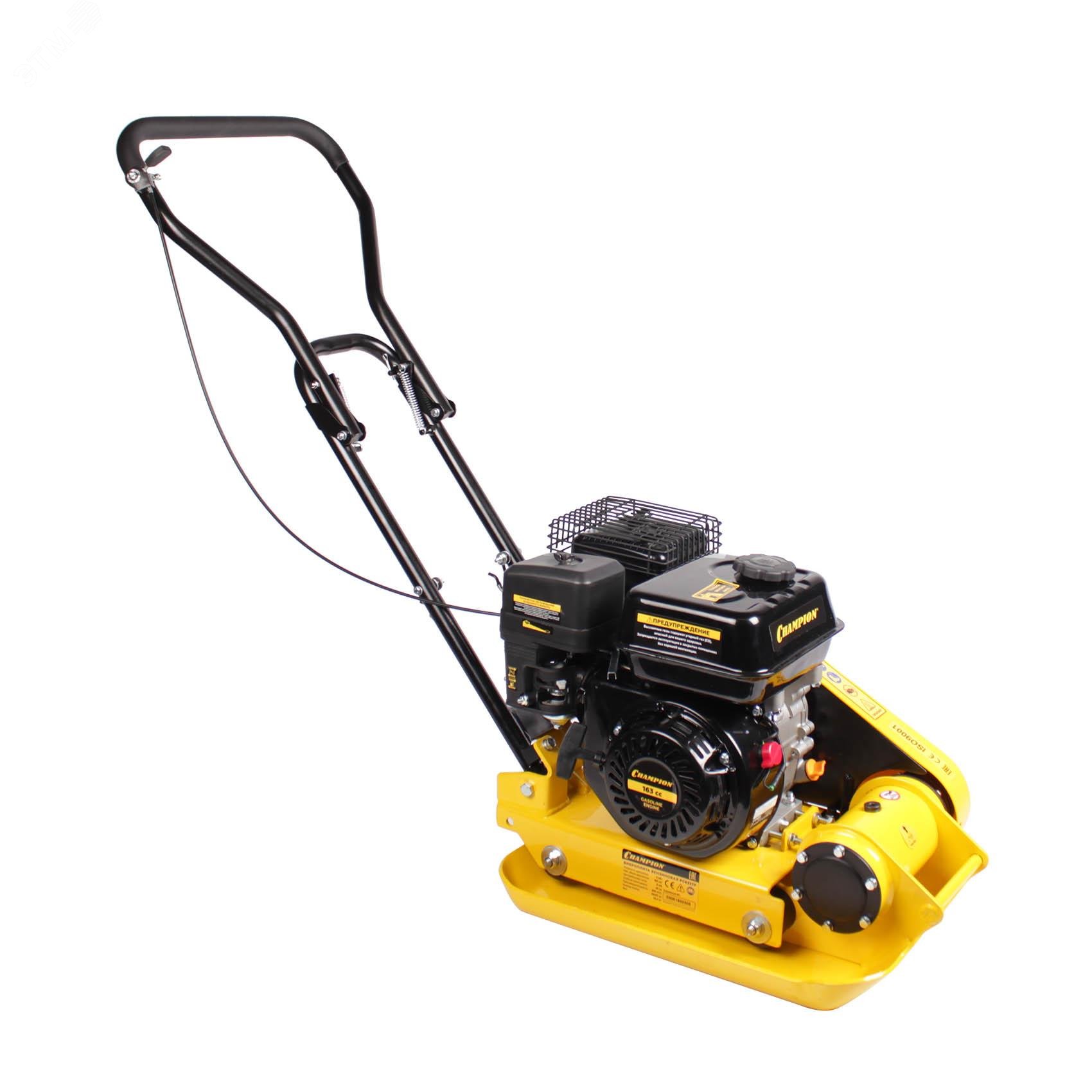 Изображение товара Виброплита бензиновая CHAMPION PC6337F мощность 4 кВт размер 53х37 см