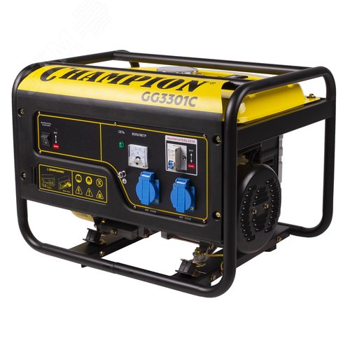 Изображение товара Генератор GG3301C (2,8/3,1кВт 6лс 15л 46кг высокий пусковой ток, 7кВт) (шт)