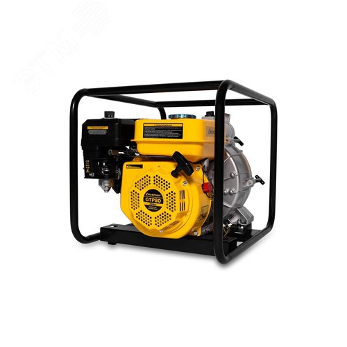 Изображение товара "Мотопомпа GTP80 (3"" грязная вода 1300л/мин 8/26м 7лс 3,6л 34,3кг)" (шт)