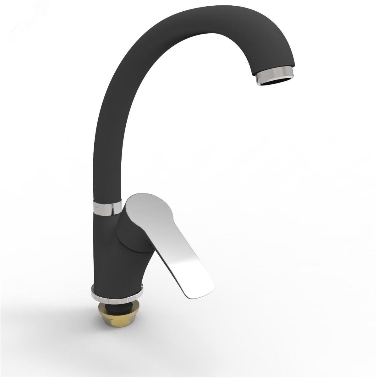 Изображение товара Смеситель для кухни GOTA ROCIO с высоким изливом и крепежом черный/хром