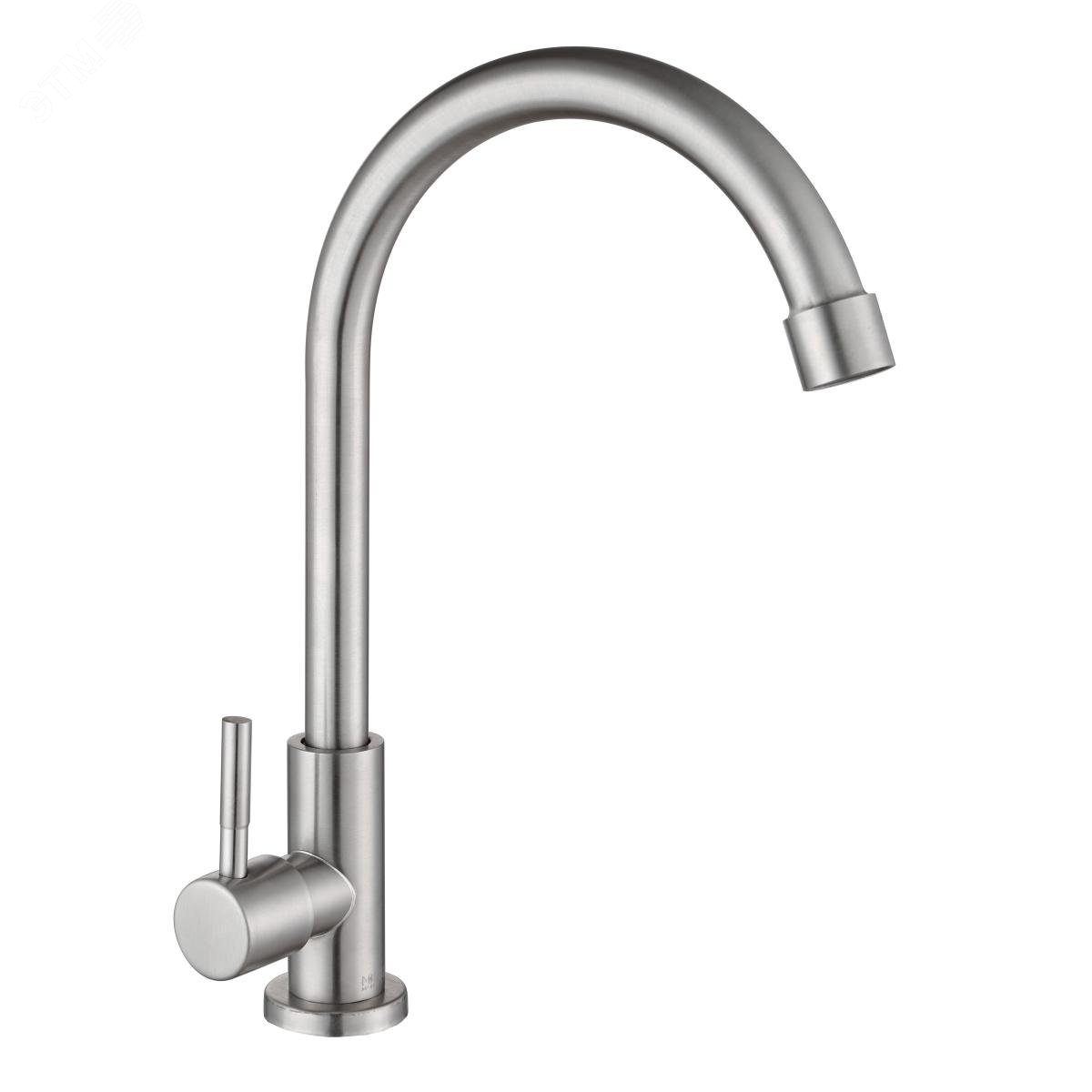 Изображение товара Смеситель для кухни моно для питьевой воды с высоким изливом крепеж гайка нержавеющая сталь (шт)