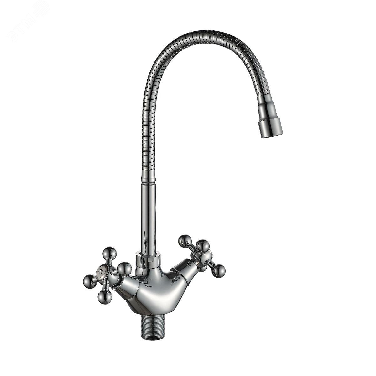 Изображение товара Смеситель для кухни GOTA ROCIO Kreshel с высоким гибким изливом и керамической кран-буксой