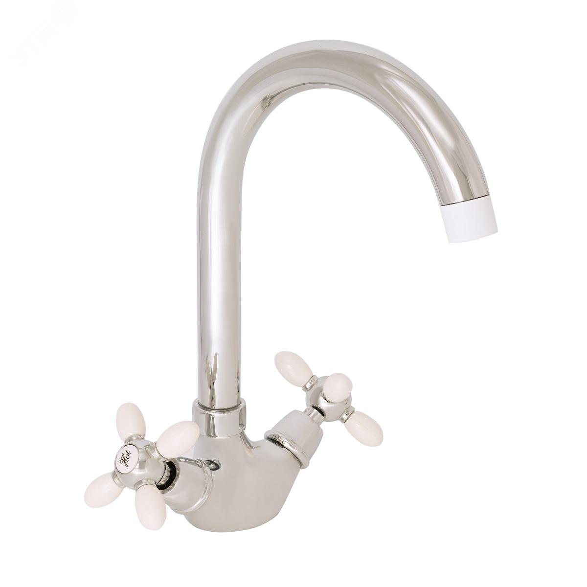 Изображение товара Смеситель для кухни GOTA ROCIO Oliva с высоким изливом цветные ручки