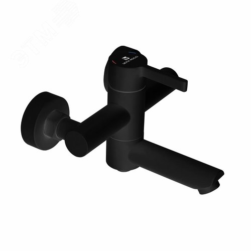 Изображение товара Смеситель для ванны шаровый с коротким изливом черный, нержавеющая сталь (шт)