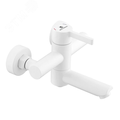 Изображение товара Смеситель для ванны шаровый с короткии изливом белый (шт)