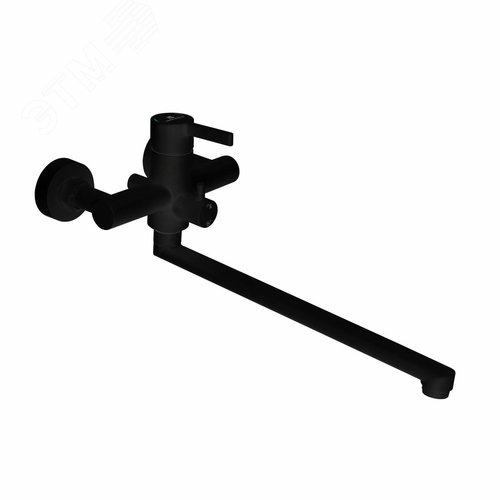 Изображение товара Смеситель для ванны шаровый с длинным изливом переключателем душа черный (шт)