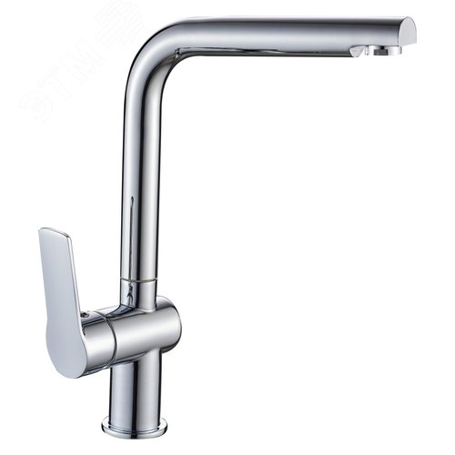 Изображение товара Смеситель для кухни шаровый с высоким изливом, крепеж гайка, латунный сердечник (шт)