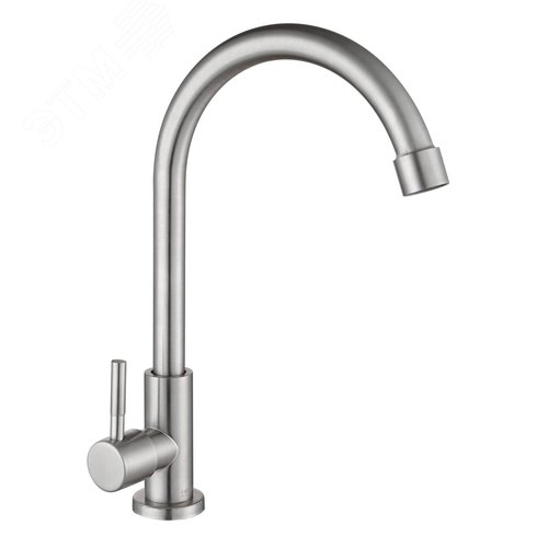 Изображение товара Смеситель для кухни моно для питьевой воды с высоким изливом крепеж гайка нержавеющая сталь (шт)