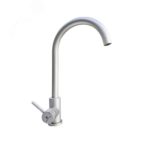 Изображение товара Смеситель для кухни с высоким изливом серебро нержавеющая сталь (шт)