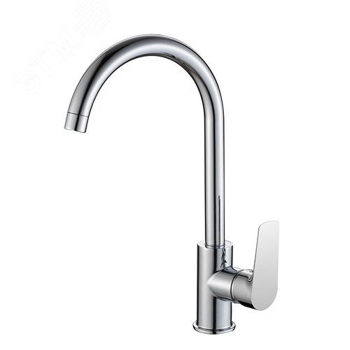 Изображение товара Смеситель для кухни шаровый с высоким изливом, крепеж гайка с латунным сердечником (шт)