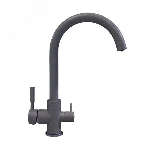 Изображение товара Смеситель для кухни шаровый с дополнителным выходом для питьевой воды цвет графит (шт)