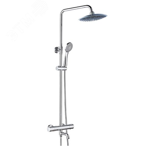 Изображение товара Cистема душевая 3-х функциональная с термостатом со смесителем с изливом (комплект с шлангом и душевой лейкой) (шт)