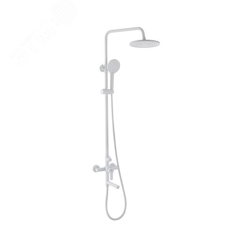 Изображение товара Cистема душевая 3-х функциональная, смеситель шаровый, излив L-20, цвет белый, материал нержавеющая сталь (шт)