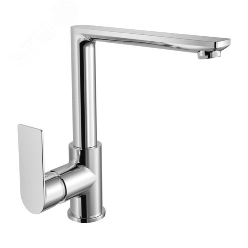 Изображение товара Смеситель для кухни с высоким изливом шаровый, латунь, хром (шт)