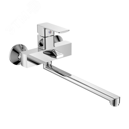 Изображение товара Смеситель для ванны с длинным поворотным изливом шаровый, латунь, хром (шт)