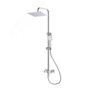 Изображение товара Система душевая 2-х функциональная со смесителем без излива (тропический душ, лейка стационарная), латунь (шт)