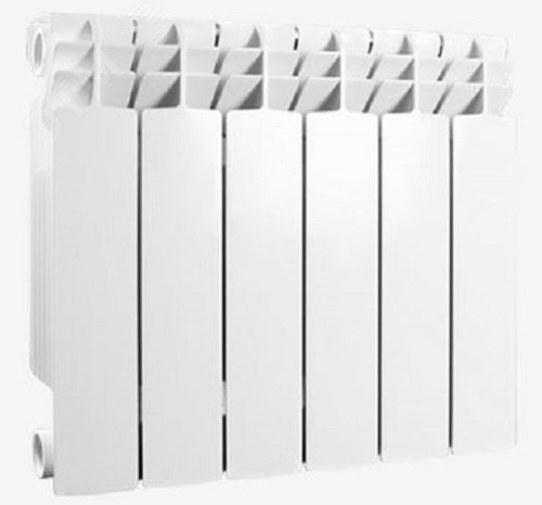 Изображение товара Радиатор биметаллический ALUSTAL SUPER 500/100 6 секций боковое подключение