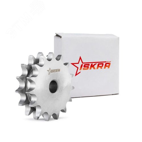 Изображение товара "Звездочка двойная для однорядных цепей: 12B-1, Z=16, 3/4"" x 7/16"" DS11016 (PHS 12B-1DSA16) ISKRA" (шт)