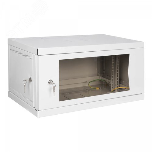 Изображение товара Шкаф настенный разборный 19`` 9U, стеклянная дверь, 600х350, серый (шт)