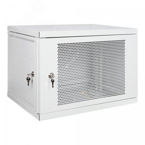 Изображение товара Шкаф настенный разборный 19`` 9U, перфорированная дверь, 600х450, серый (шт)