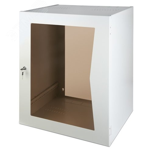 Изображение товара Шкаф настенный 19`` 9U со стеклянной дверцей (шт)