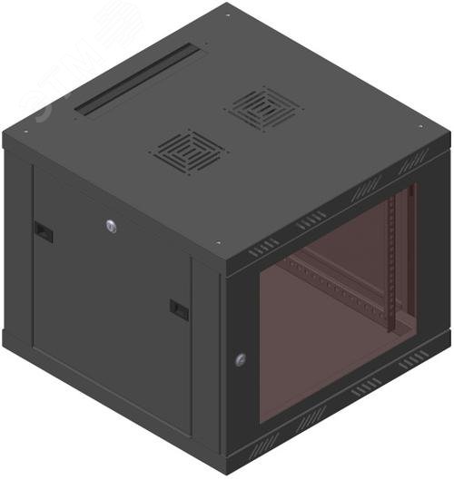 Шкаф телекоммуникационный настенный 12U, стеклянная дверь, (635х600х450 ...