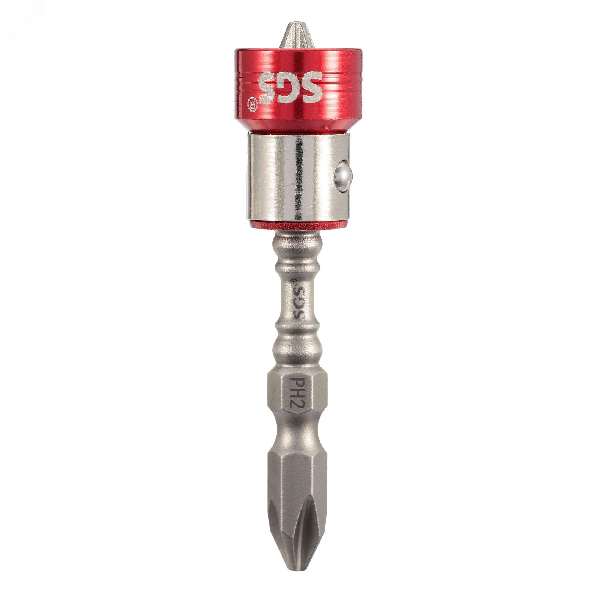 Изображение товара Набор бит PH2 из хром-ванадиевой стали 2 шт магнитный адаптер