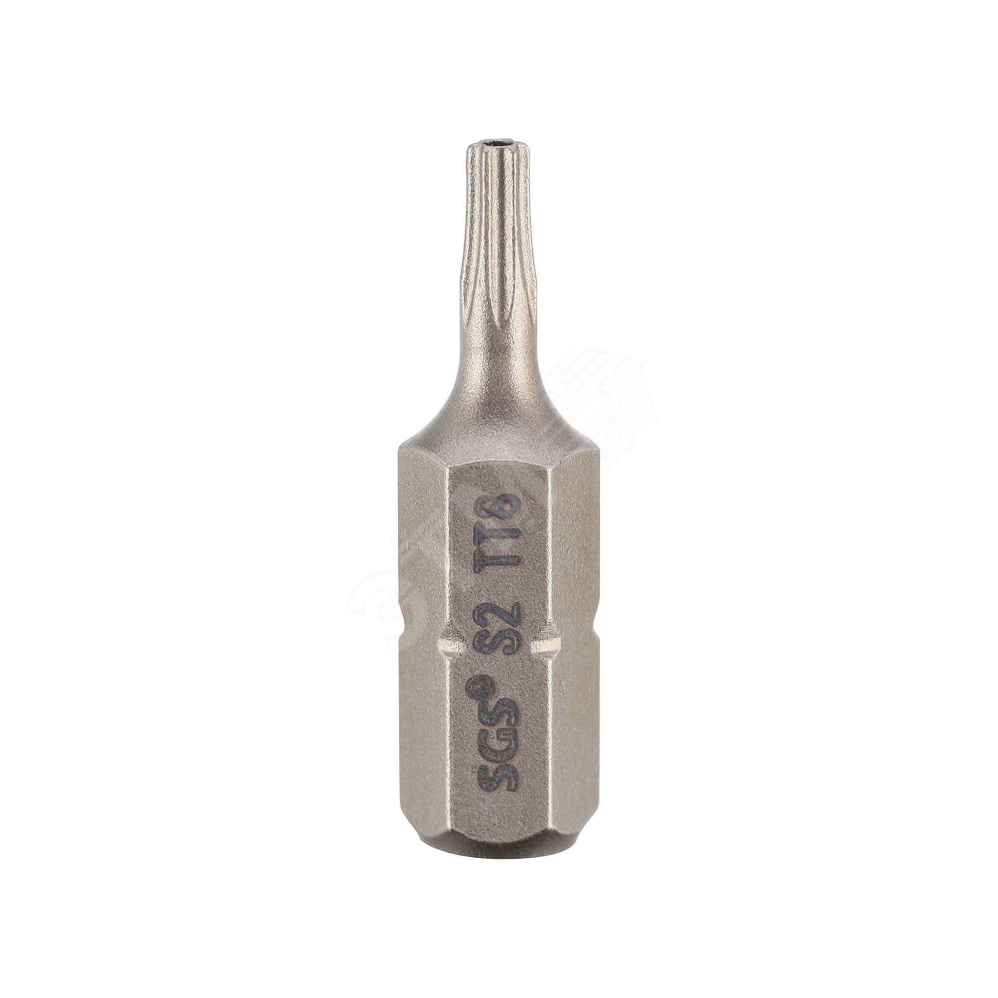 Изображение товара Бита T27H х25мм TORX TR (с отверстием) S2 1шт SGS 6325-TT27 (шт)