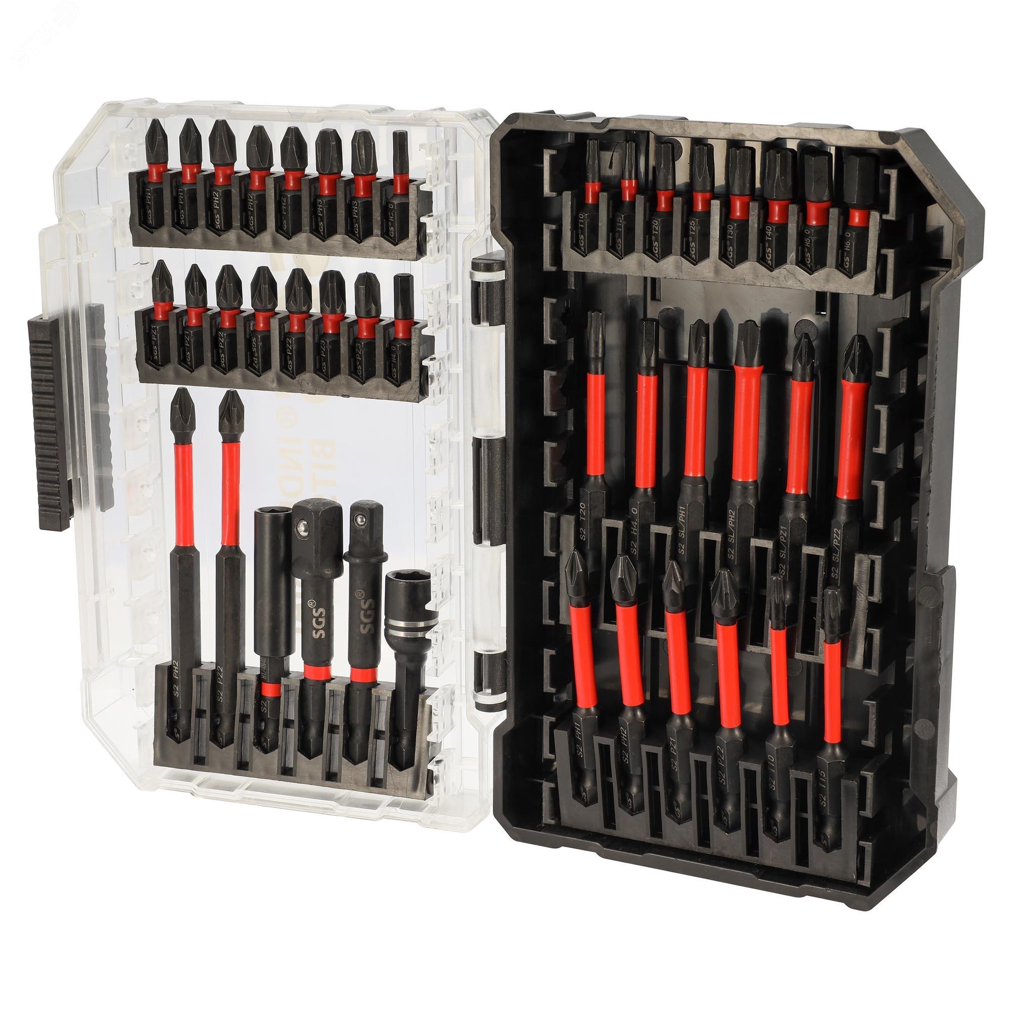 Изображение товара Набор бит PH/PZ/TORX/HEX/PLUS-MINUS S2 42 шт для профессионального и домашнего использования