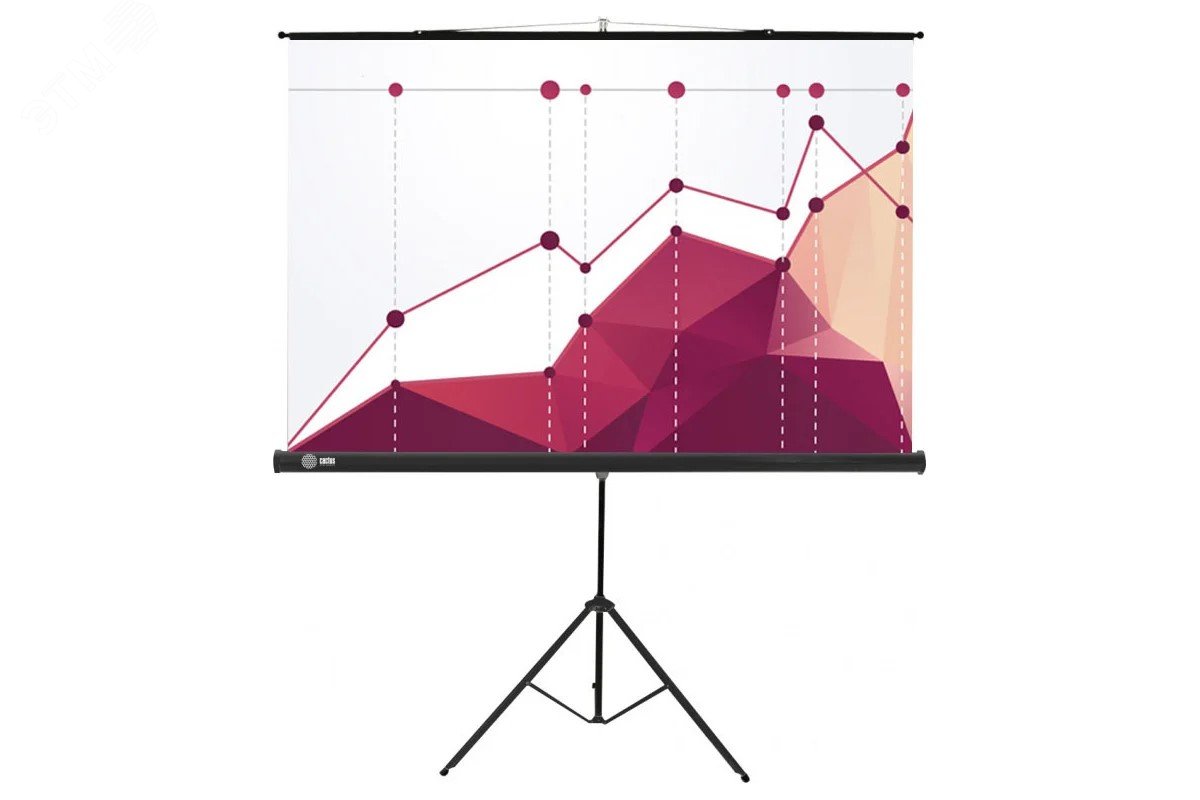 Изображение товара Экран напольный рулонный 180x180см Triscreen 1:1, черный (шт)