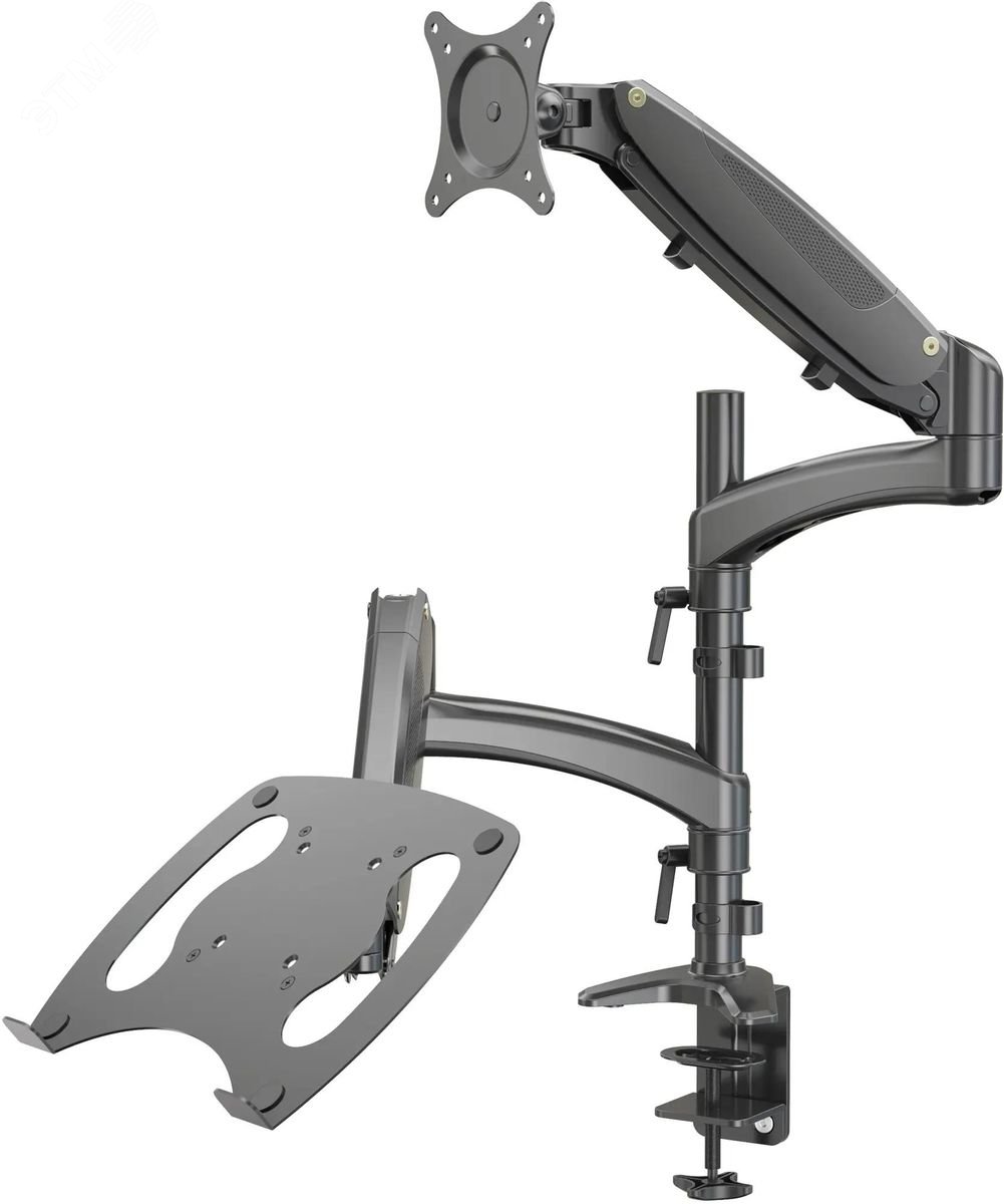 Изображение товара Кронштейн для монитора и ноутбука 13-27 дюймов настольный поворот и наклон черный